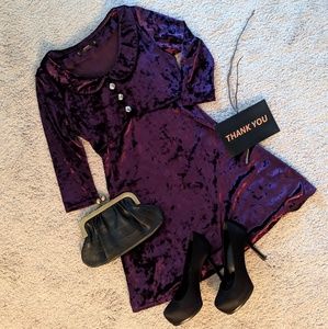 Miss Selfridge Velvet Dress in Purple